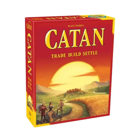 Catan-inspired puzzle board game with hexagonal tiles, strategic gameplay, and fun trading mechanics