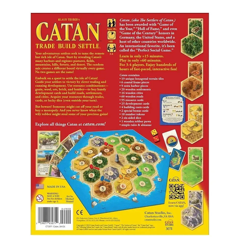 High-quality hexagonal tiles for Catan-inspired strategy board game with resource management features