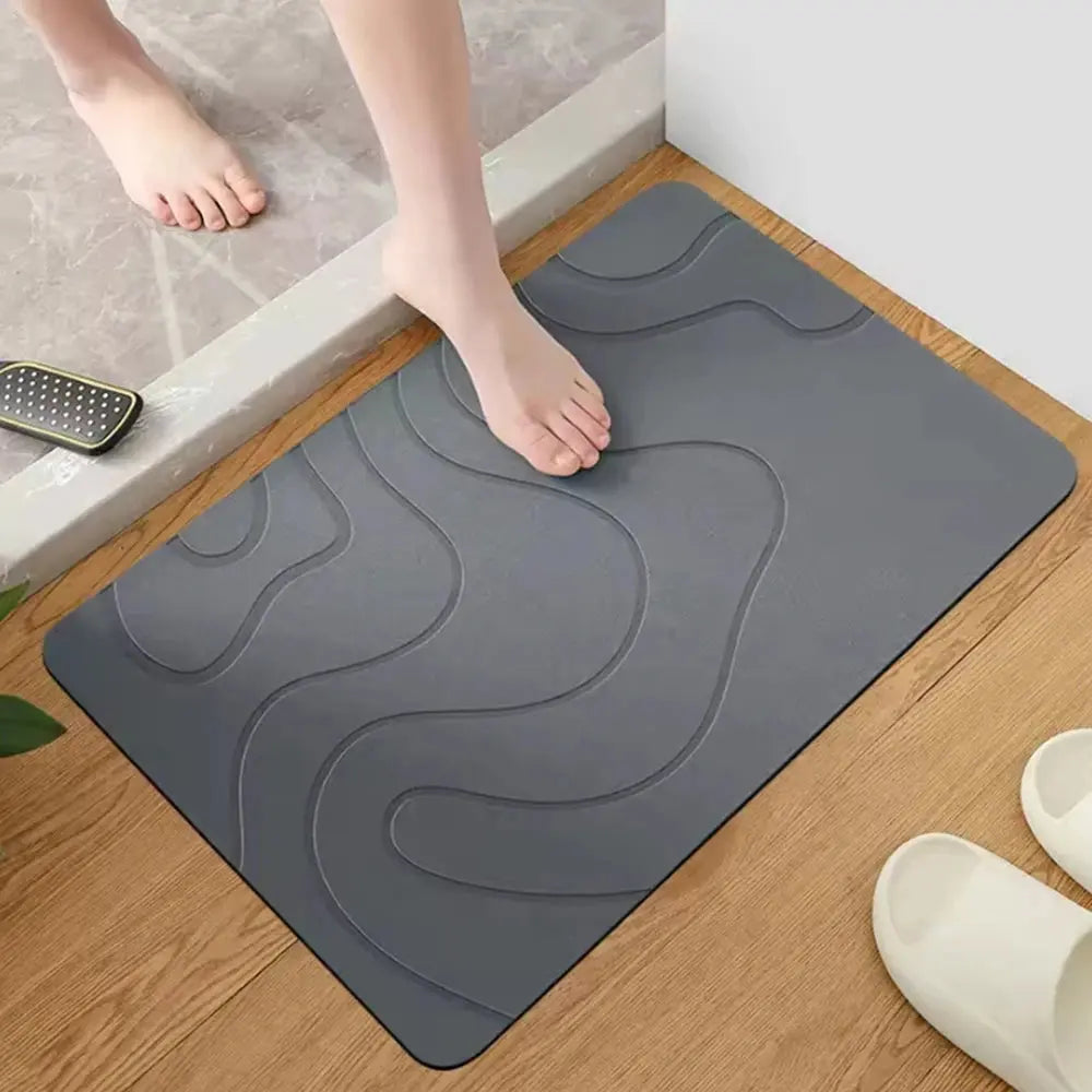 Diatomite Stone Bath Mat – Quick-Dry, Super Absorbent & Non-Slip Shower Mat ClickncarryMart