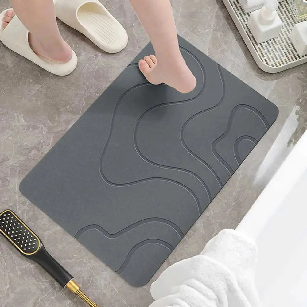 Diatomite Stone Bath Mat – Quick-Dry, Super Absorbent & Non-Slip Shower Mat ClickncarryMart