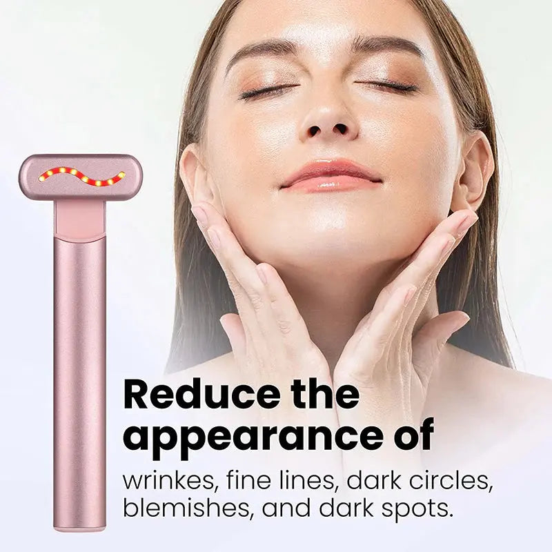 EMS Microcurrent Face Lifting Device – Red Light Therapy, Anti-Wrinkle & Skin Tightening Wand for Eye, Neck & Facial Care ClickncarryMart