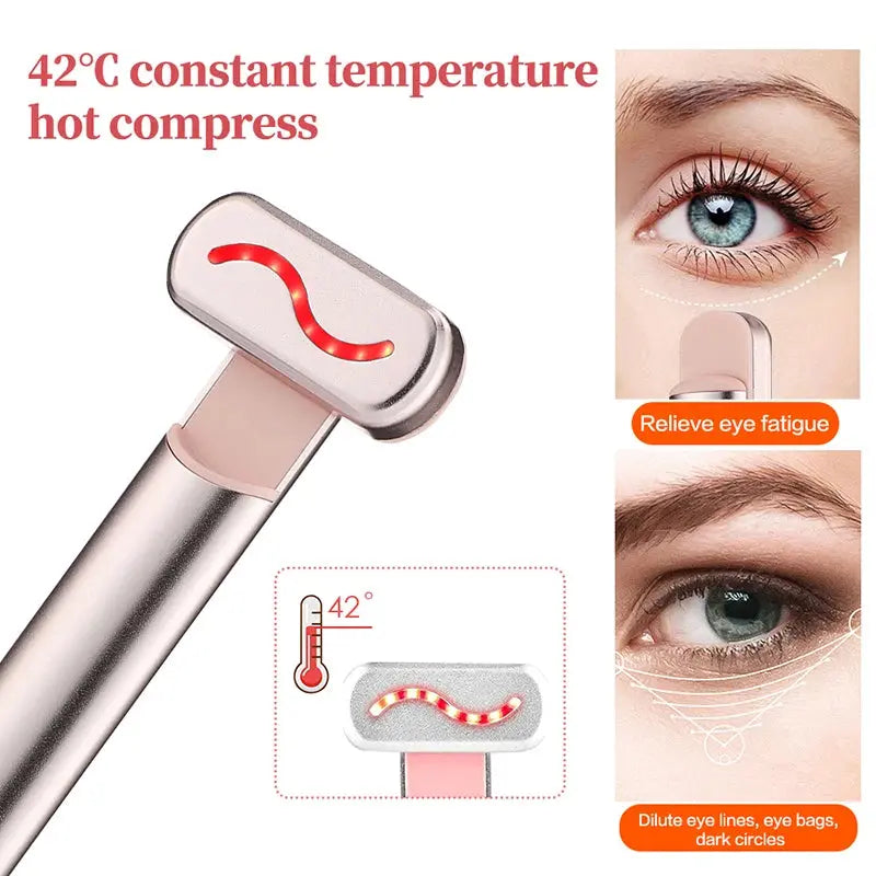 EMS Microcurrent Face Lifting Device – Red Light Therapy, Anti-Wrinkle & Skin Tightening Wand for Eye, Neck & Facial Care ClickncarryMart