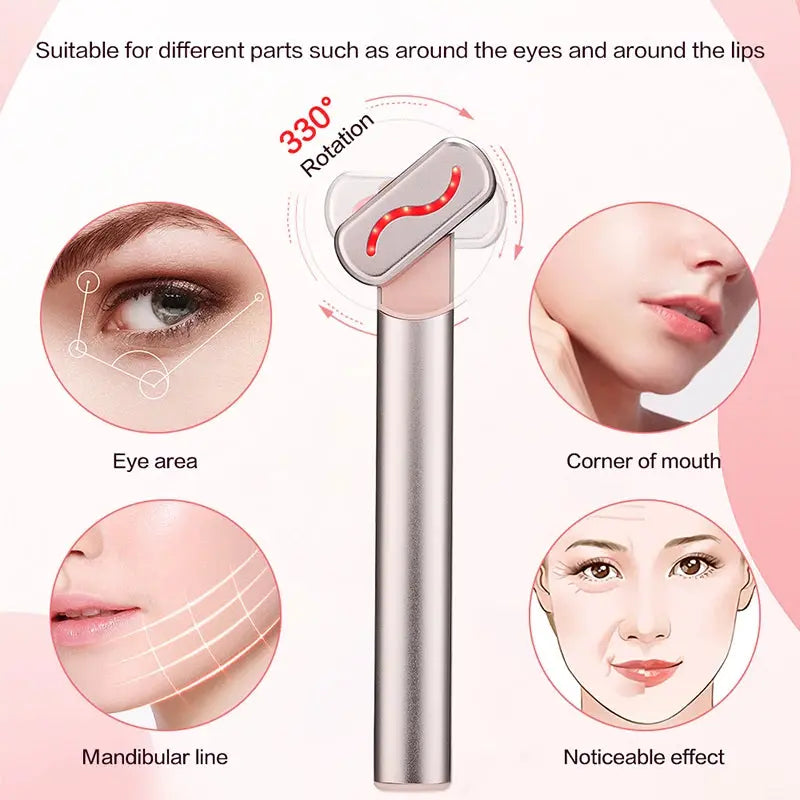 EMS Microcurrent Face Lifting Device – Red Light Therapy, Anti-Wrinkle & Skin Tightening Wand for Eye, Neck & Facial Care ClickncarryMart