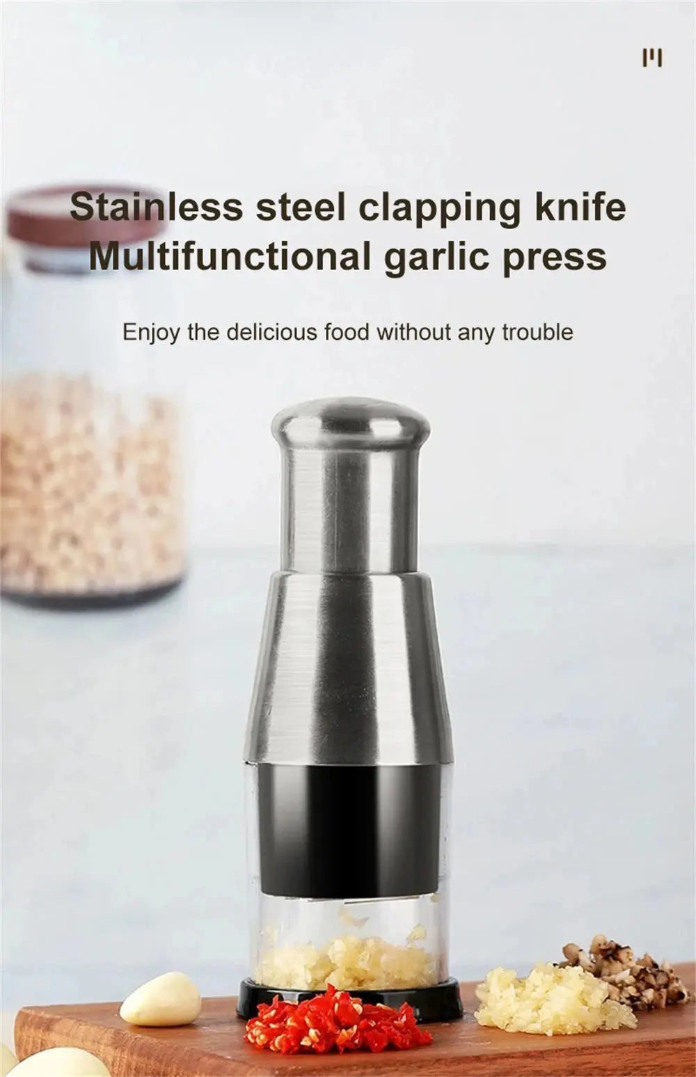 Garlic & Onion Chopper – Manual Pressed Squeezer & Multi-Function Kitchen Tool ClickncarryMart