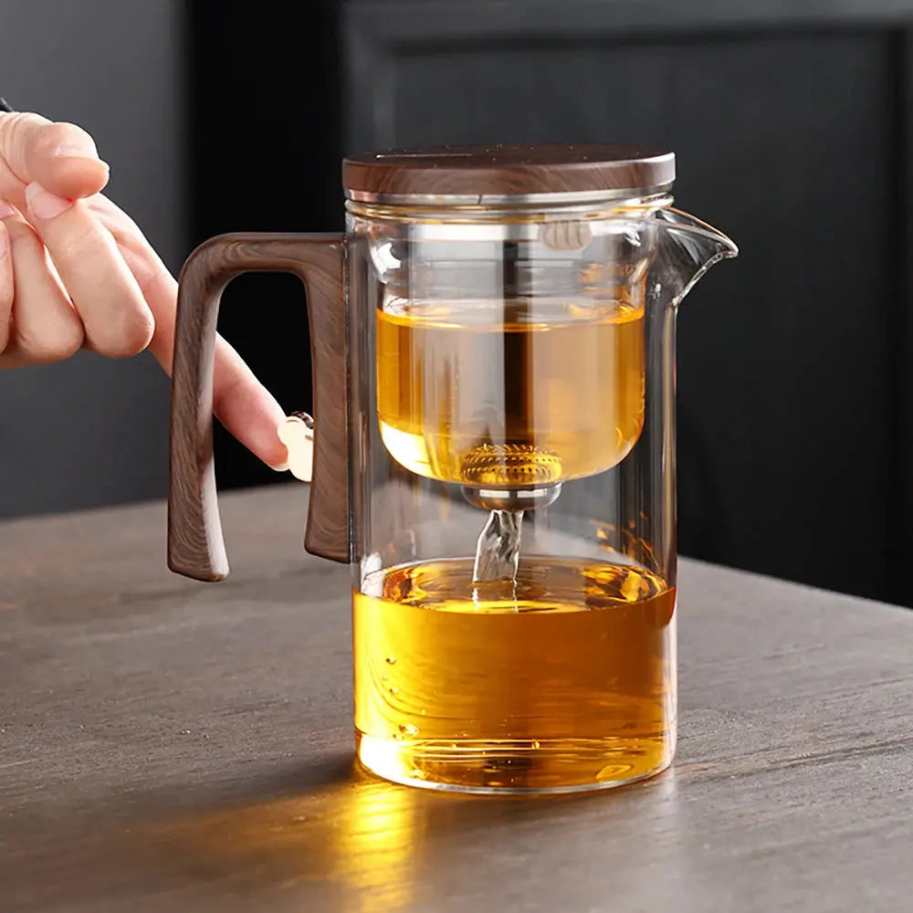 Glass Teapot with Magnetic Infuser – One-Click Tea Filtration Kettle ClickncarryMart