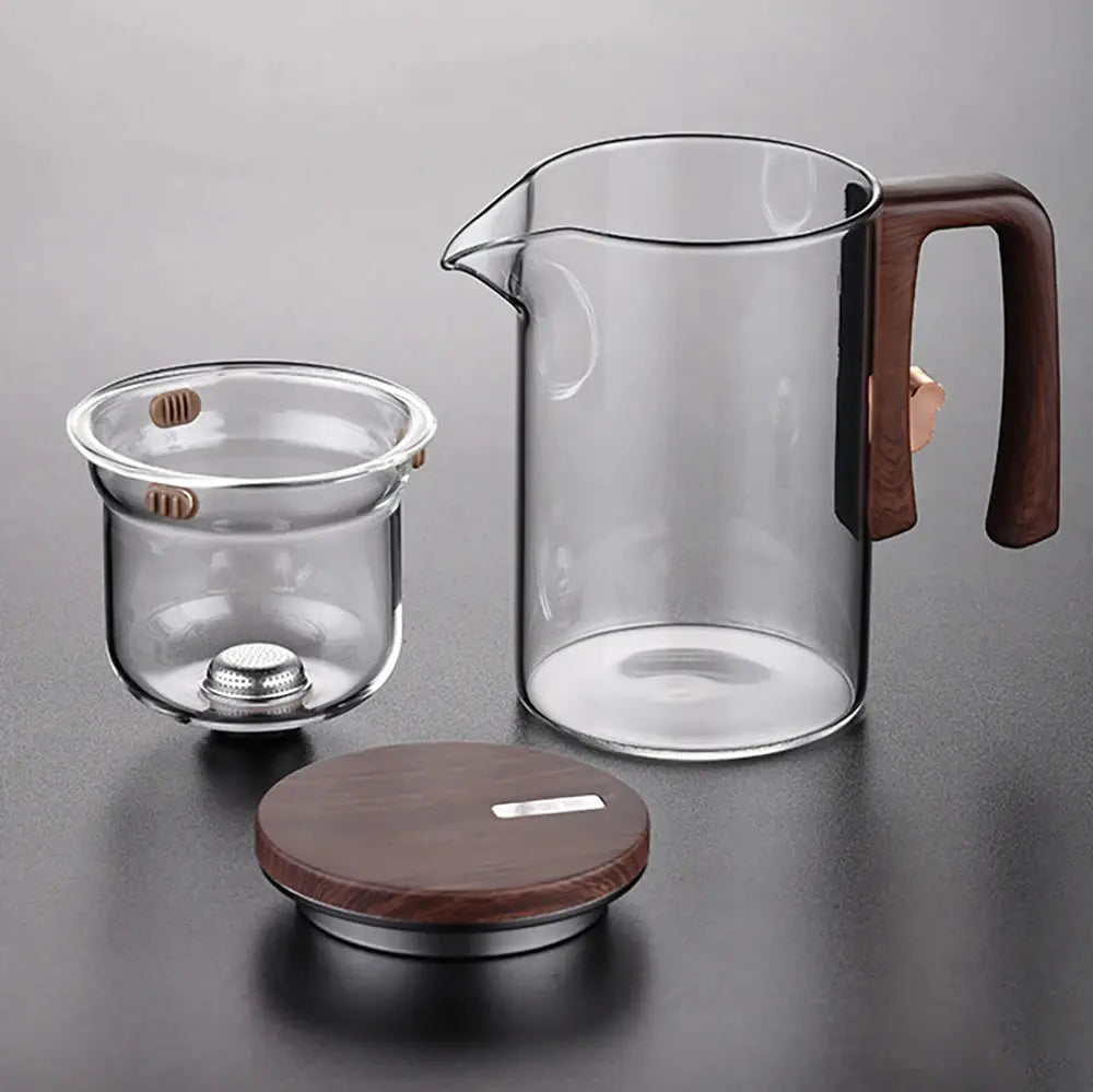 Glass Teapot with Magnetic Infuser – One-Click Tea Filtration Kettle ClickncarryMart