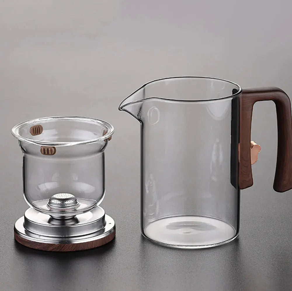 Glass Teapot with Magnetic Infuser – One-Click Tea Filtration Kettle ClickncarryMart