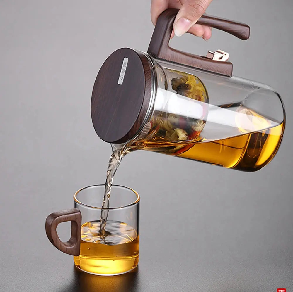 Glass Teapot with Magnetic Infuser – One-Click Tea Filtration Kettle ClickncarryMart