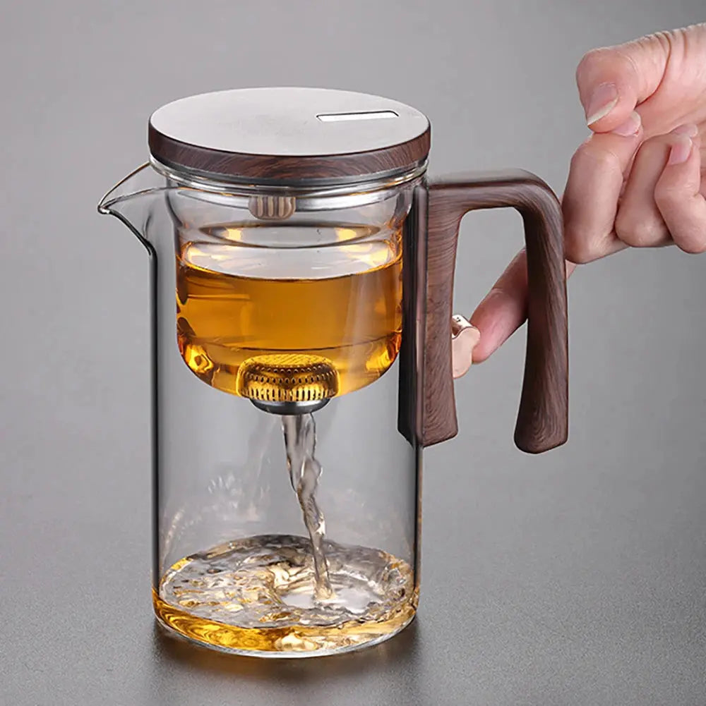 Glass Teapot with Magnetic Infuser – One-Click Tea Filtration Kettle ClickncarryMart