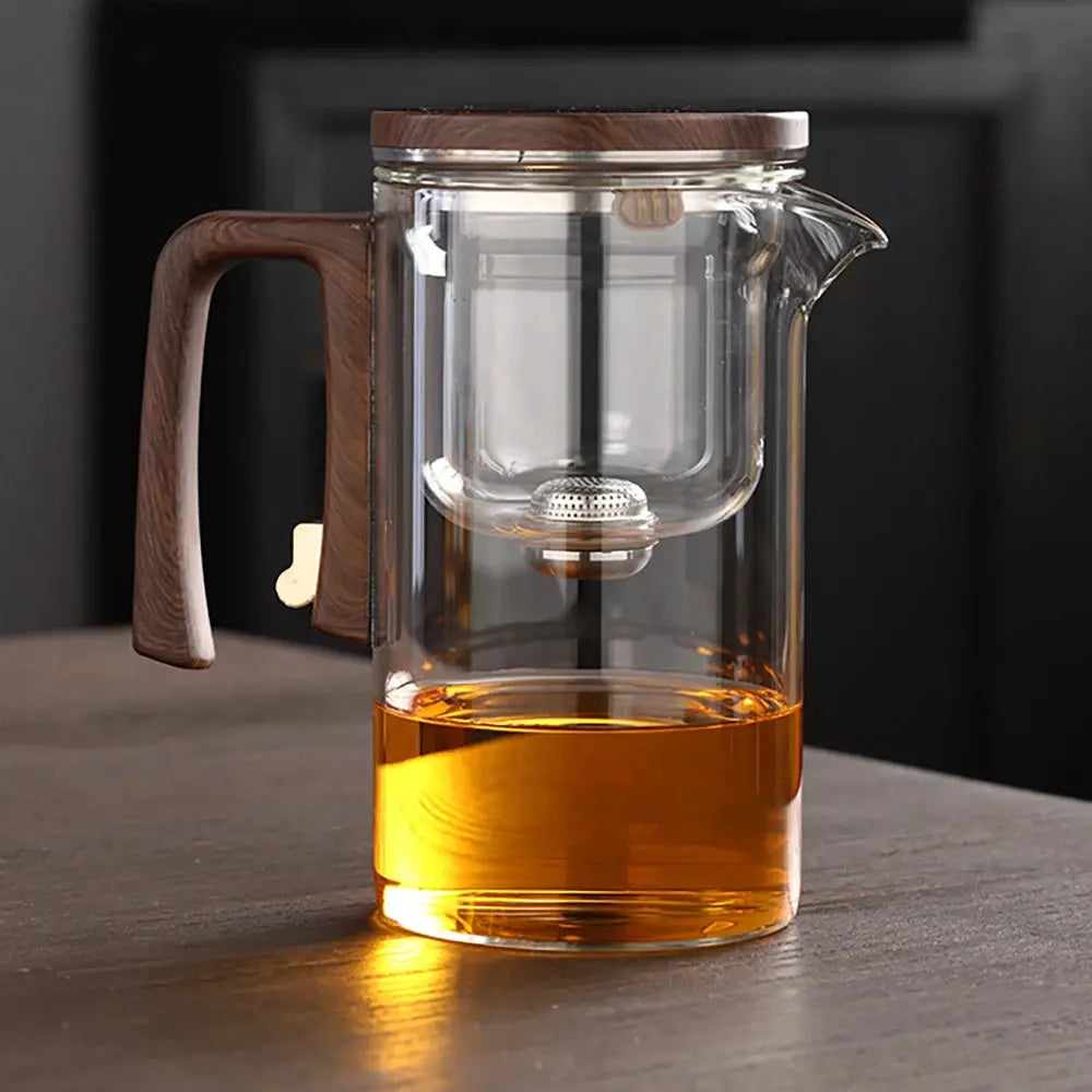 Glass Teapot with Magnetic Infuser – One-Click Tea Filtration Kettle ClickncarryMart