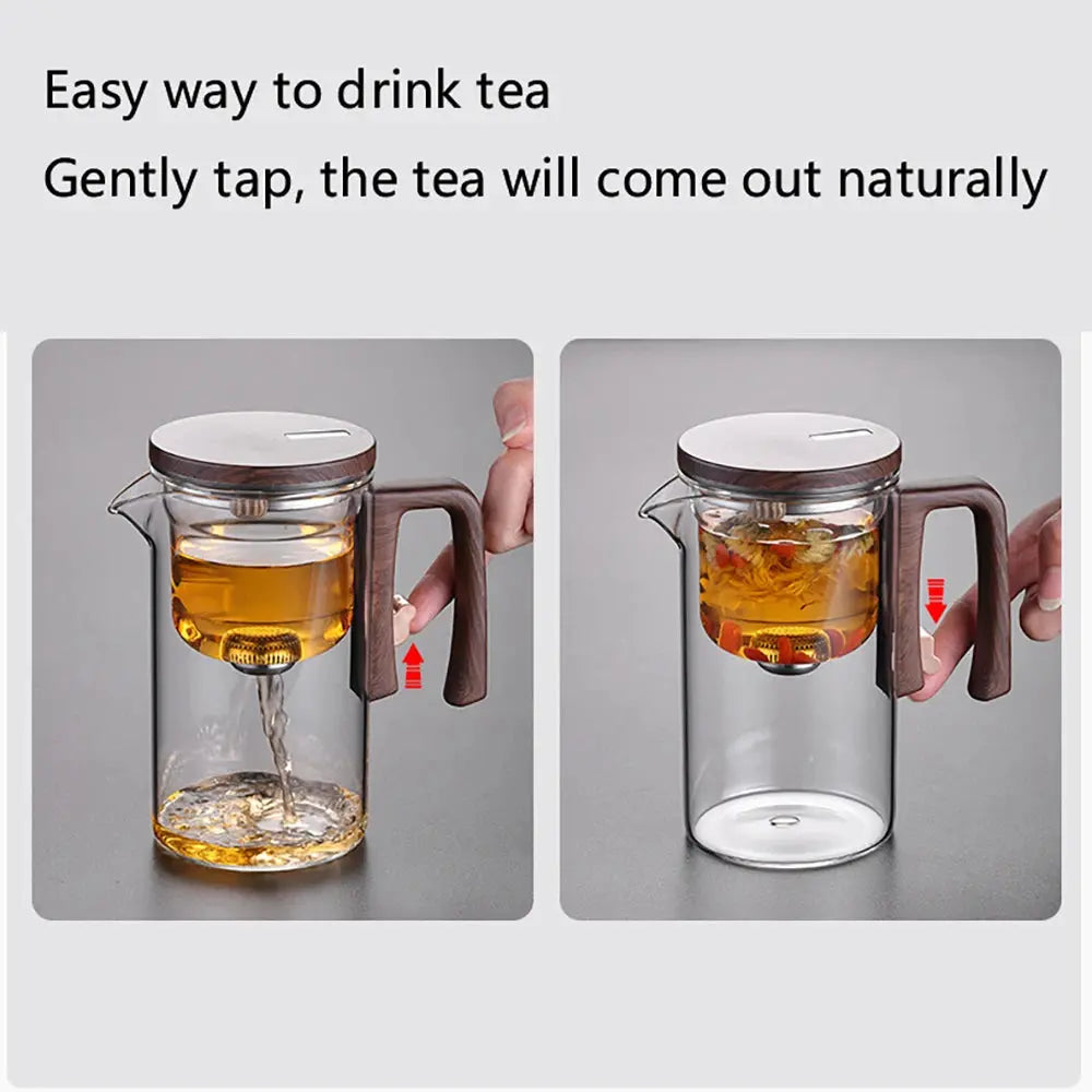 Glass Teapot with Magnetic Infuser – One-Click Tea Filtration Kettle ClickncarryMart