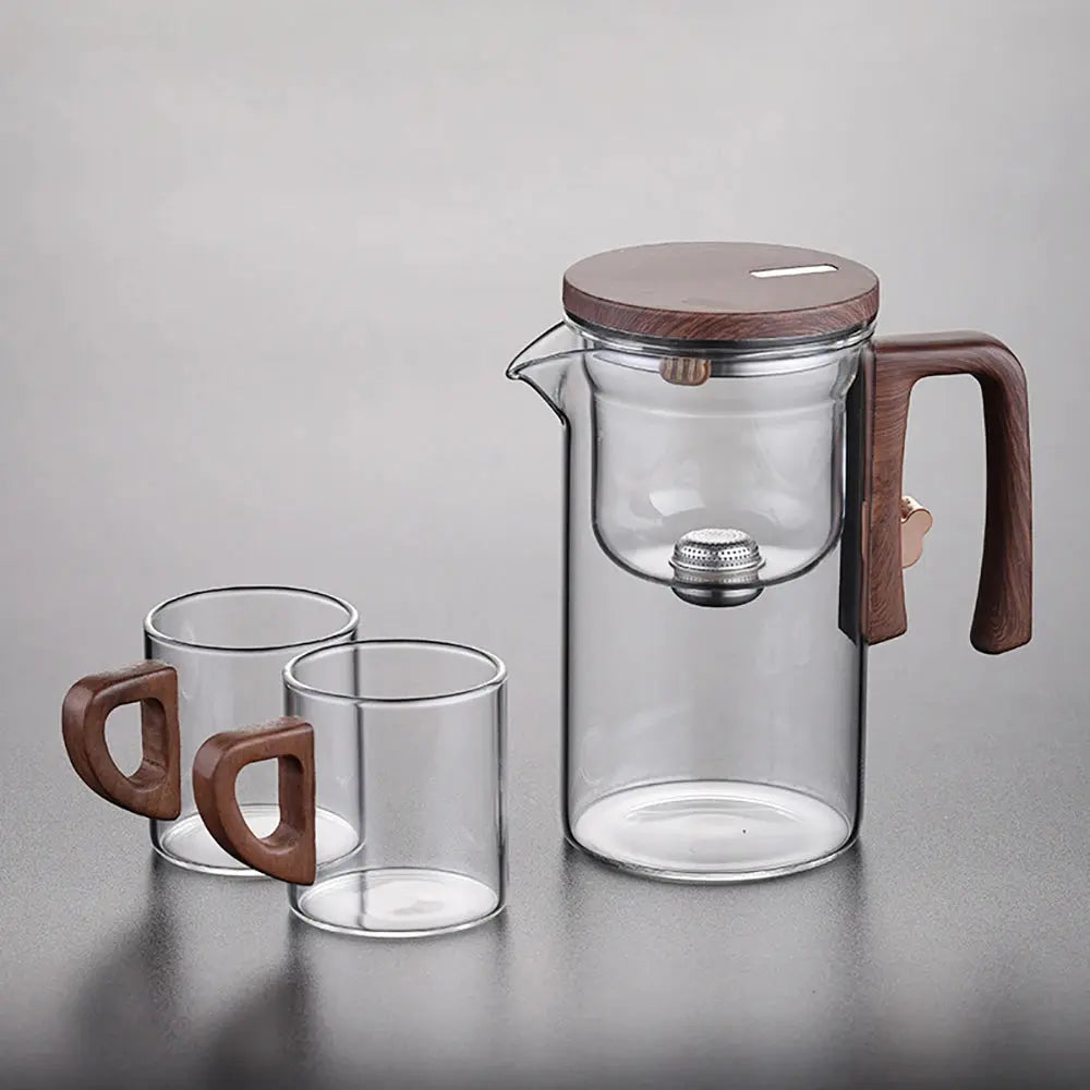 Glass Teapot with Magnetic Infuser – One-Click Tea Filtration Kettle ClickncarryMart