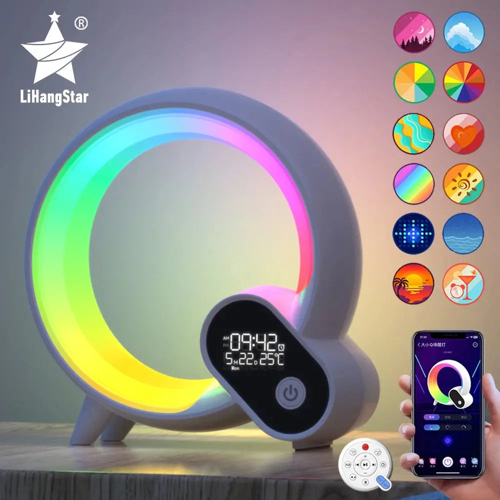 LED Smart Sunrise Alarm Clock with wake-up light, Bluetooth speaker & white noise machine