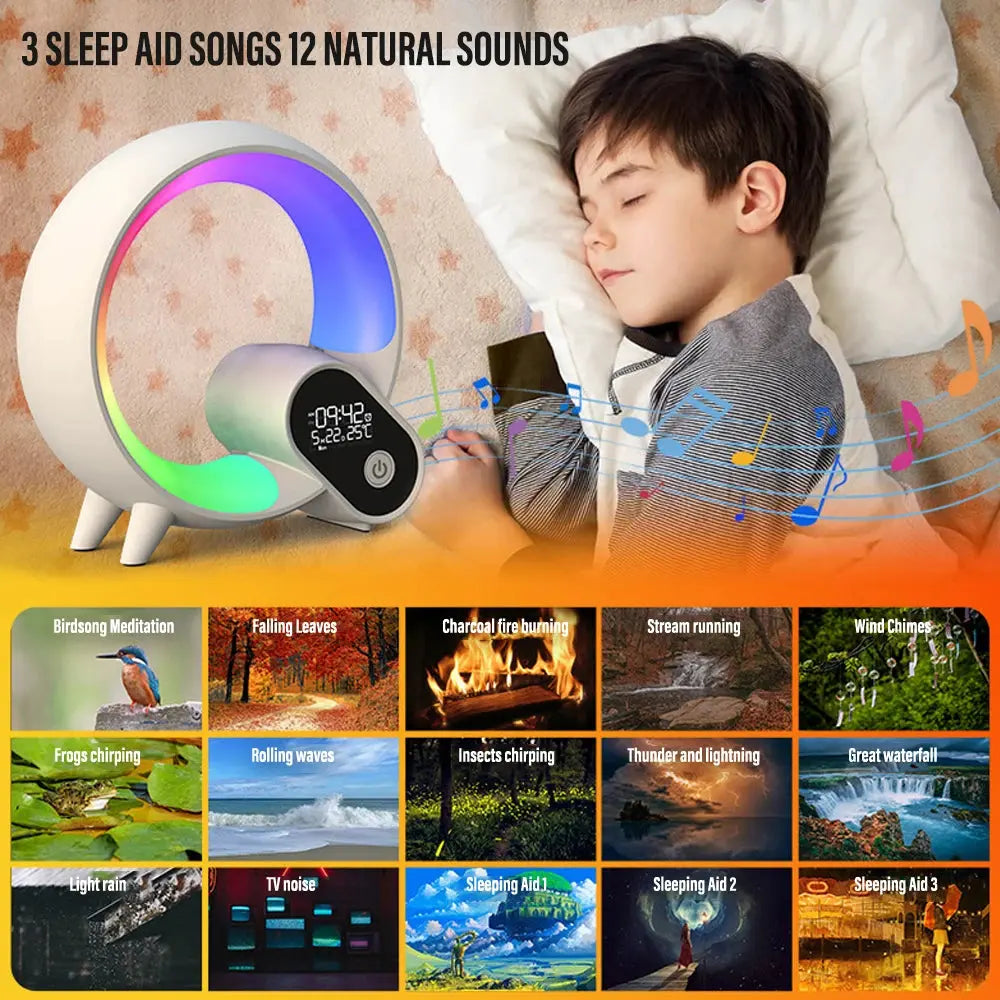 LED Smart Sunrise Alarm Clock – Wake-Up Light, Bluetooth Speaker & White Noise ClickncarryMart