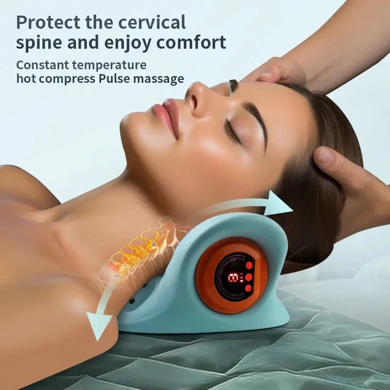 NEW Electric Heated Cervical Massager – Neck Pain Relief & Posture Support Pillow ClickncarryMart