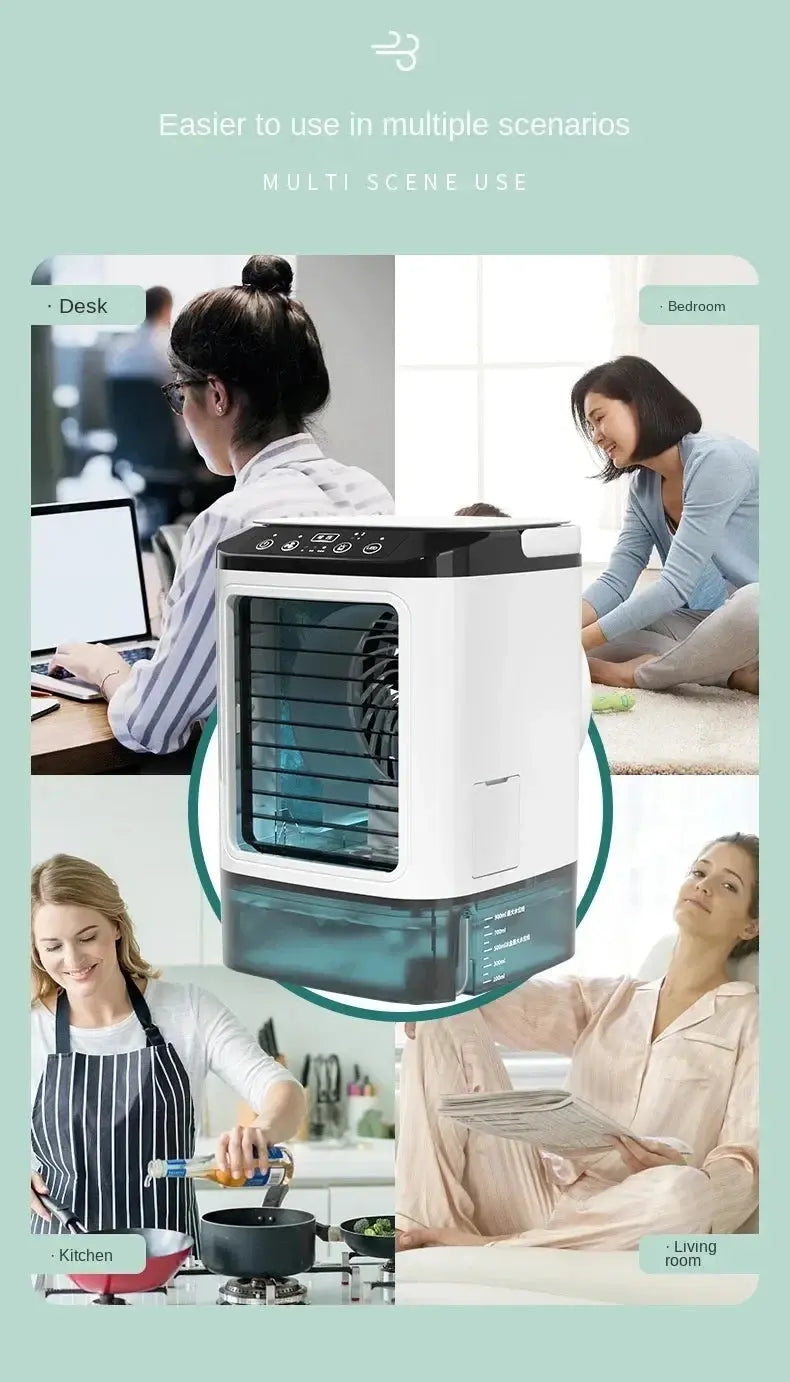 Portable Air Cooler Fan – Dual Spray, 3-Speed, Quiet Desktop AC with Night Light ClickncarryMart