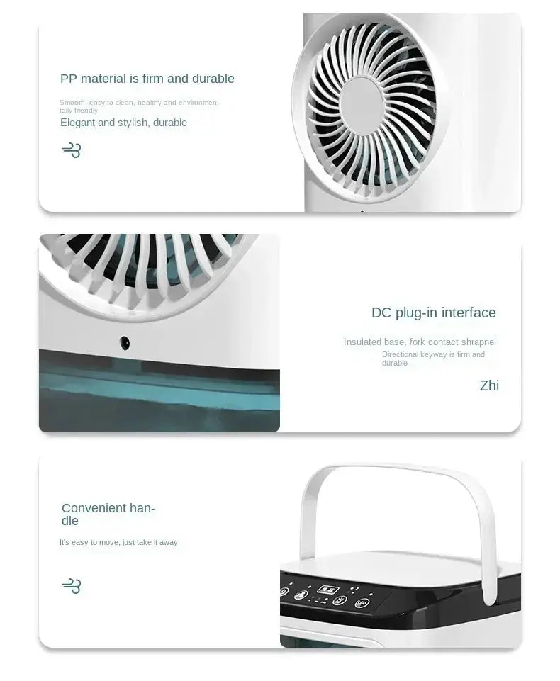 Portable Air Cooler Fan – Dual Spray, 3-Speed, Quiet Desktop AC with Night Light ClickncarryMart