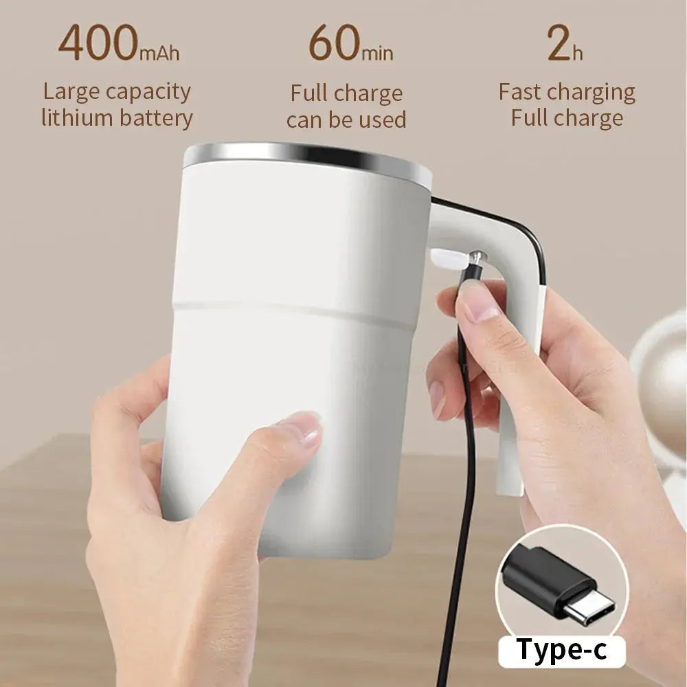 Rechargeable Self-Stirring Mug – USB Magnetic Coffee Mixer for effortless blending